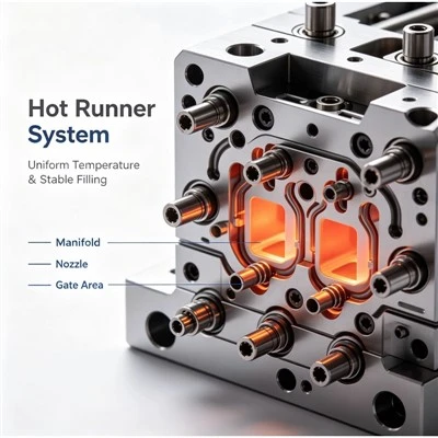 Multi-Cavity Hot Runner Preform Mold